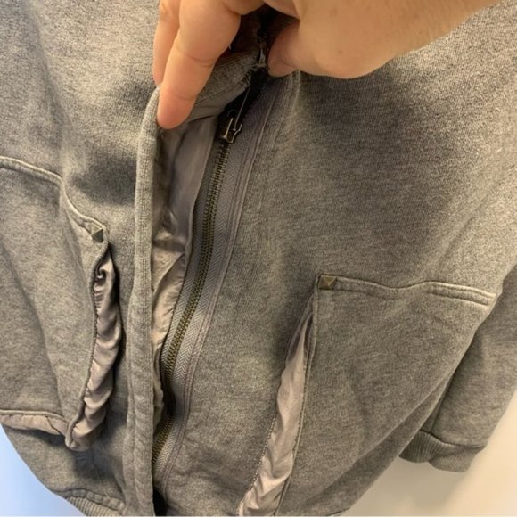 Aritzia Wilfred Roussea Zip Up Cardigan Sweater Medium Grey - Picture 10 of 12